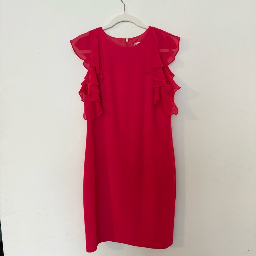 Trina Turk size 2 Elegant Berry Pink Ruffle Dress